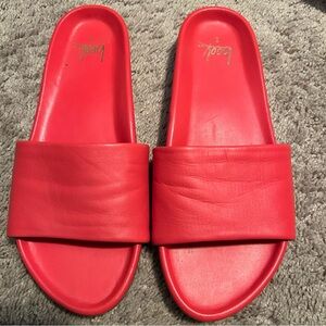 beek Women's Bold Red Slide Sandals